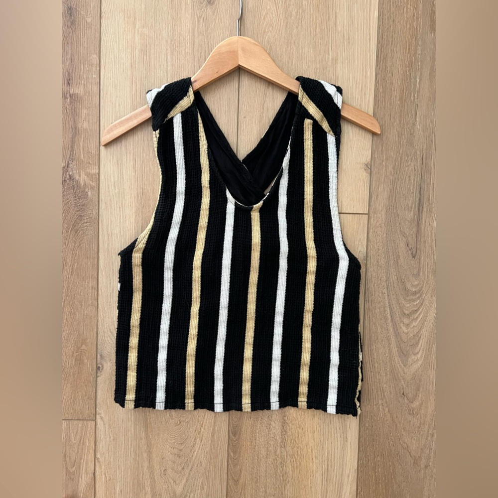 Ace and Jig Striped Black and Gold Top